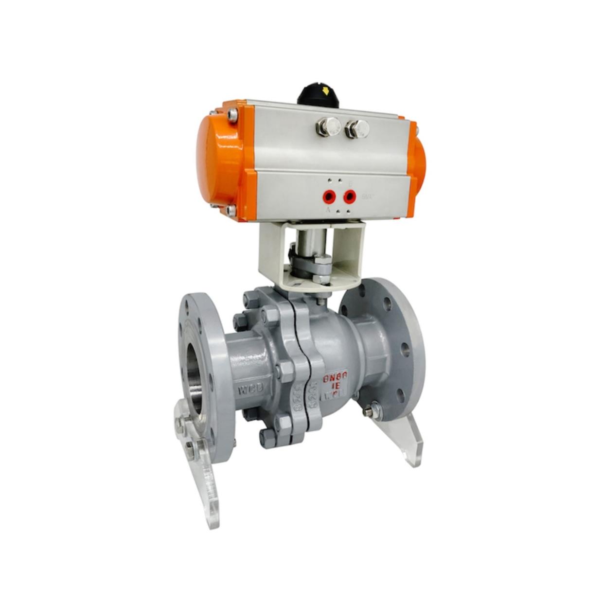 远恩Q641F-16C高温蒸汽气动球阀铸钢法兰阀门DN25 32 40 50 65 80