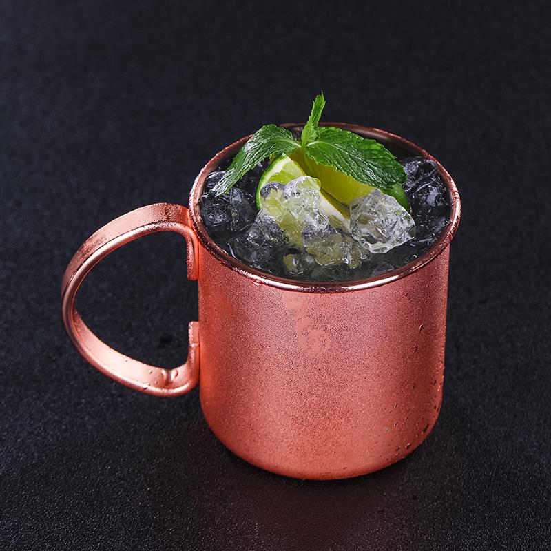 酒吧传奇 莫斯科骡子鸡尾酒杯玫瑰金版铜杯Moscow Mule金属马克杯