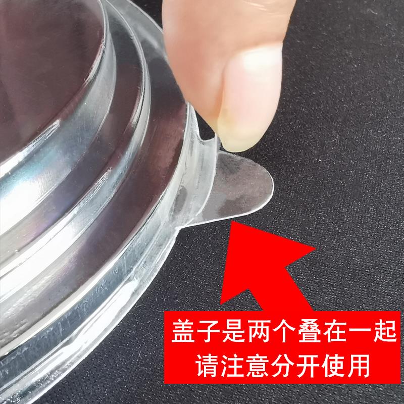 一次性牛皮纸碗环保打包盒商用水果沙拉餐盒带盖外卖卤肉饭盒圆形