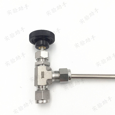 316L不锈钢直角针阀 1/8 1/4英寸钢管 3 6mm卡套针型阀 3000PSI