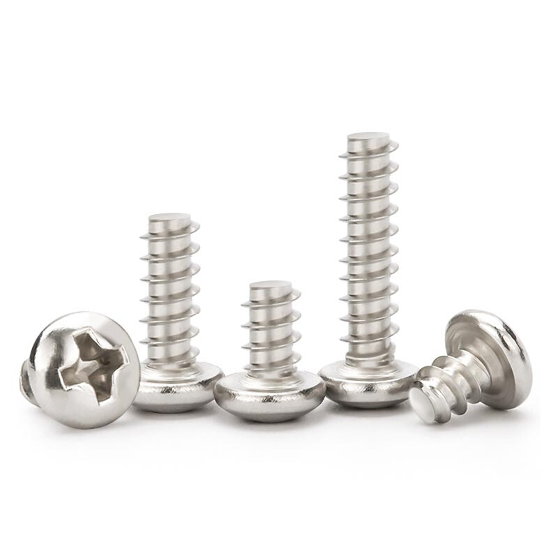 黑色圆头平尾自攻镀镍盘头自攻小螺丝M1M1.2 M1.4 M1.7 M3M3.5 M4