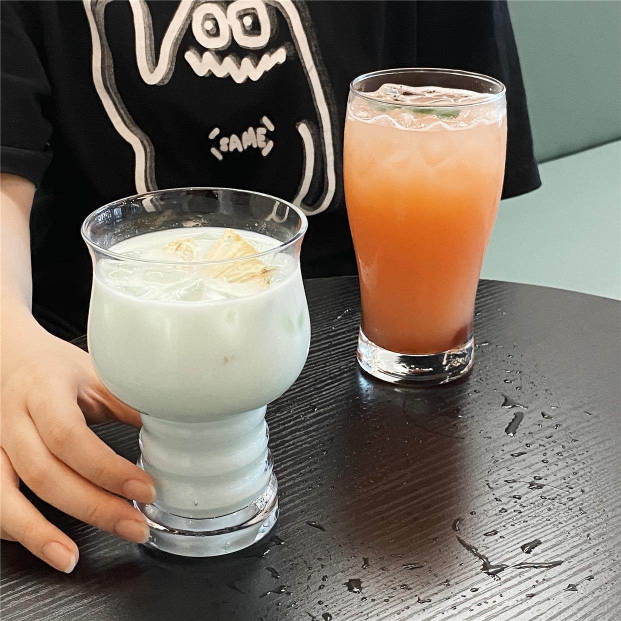 高颜值玻璃杯子餐厅饮品果汁杯冰淇淋杯抹茶生椰子拿铁杯家用水杯,搬运/仓储/物流设备,其他起重搬运设备,淘宝优惠券,粉丝福利购,淘宝优惠卷