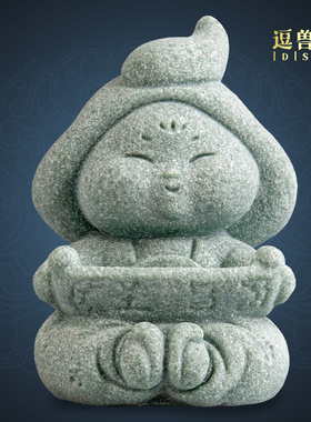 仕女摆件家居装饰发财砂石摆设小创意桌面青系唐奉旨