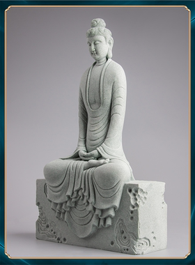 摆件砂石居家桌面如来佛送礼像办公室青中式菩萨水月观音装饰国潮