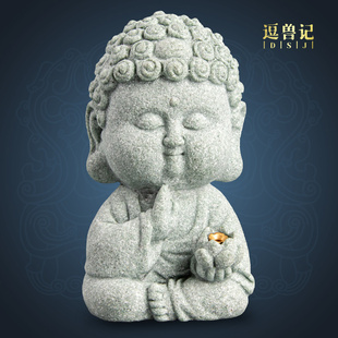 装饰国潮佛像办公如来砂石香小单掌居家摆件精品桌面插中式