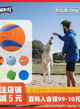 美国Petmate狗狗玩具橡胶球Chuckit宠物耐咬磨牙互动发声幼犬训练