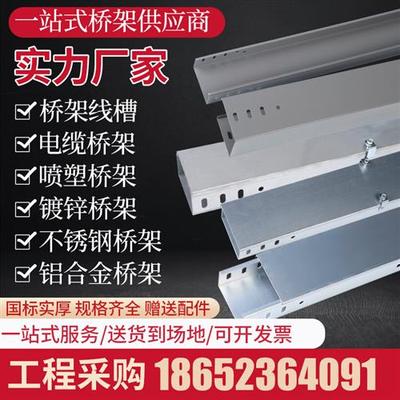 防火喷塑铝合金梯式304不锈钢热镀锌电缆热浸锌桥架线槽200x100