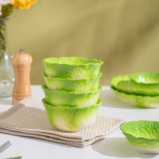 釉下彩陶瓷餐具耐 麦德龙白菜百财英寸米饭碗家用创意高颜值新中式