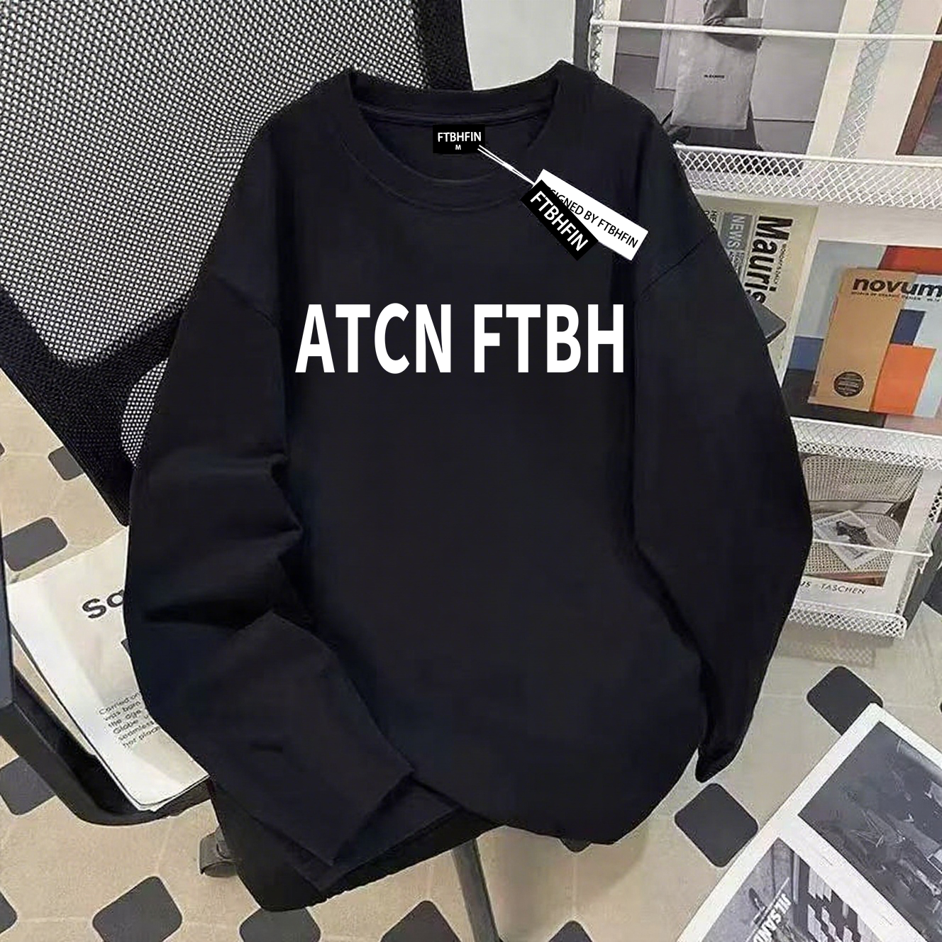 黑色纯棉长袖T恤新款爆款时尚字母春秋美式复古宽松oversize上衣,女装/女士精品,T恤,淘宝优惠券,粉丝福利购,淘宝优惠卷