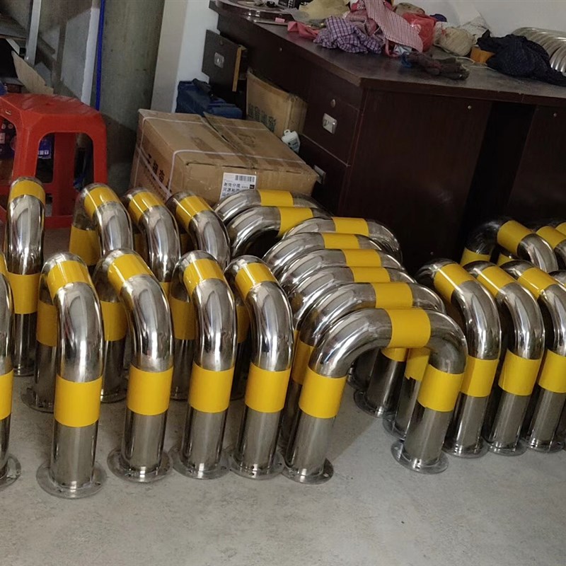 不锈钢挡车器U型护栏停车位阻车器定位防撞杆汽车位限位器橡胶