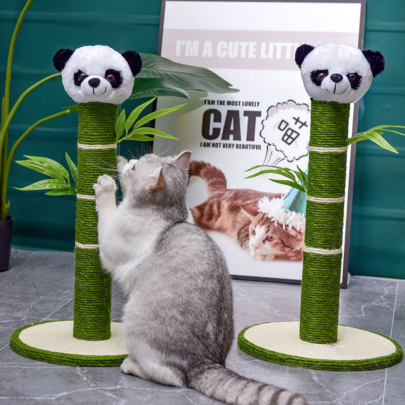 宠物生活用品逗猫玩具耐磨熊猫剑麻猫抓柱立式猫爬架爬柱批发耐抓