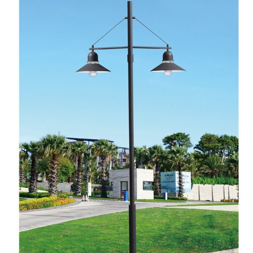 4米欧式双头庭院LED60W圆形灯头吊装庭院灯花园别墅园林景观路灯