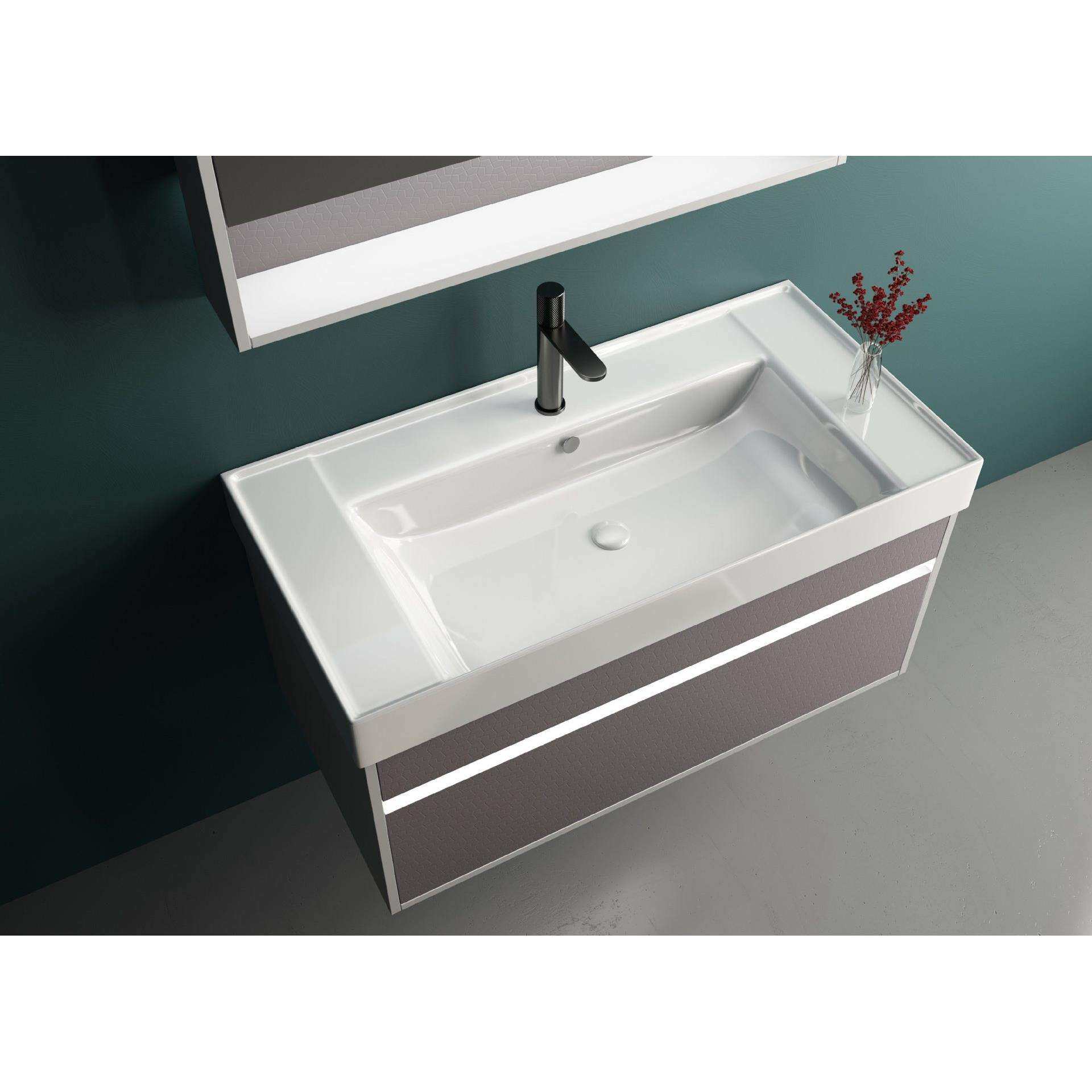 高级多层实木一体陶瓷盆浴室柜洗手间组合柜体