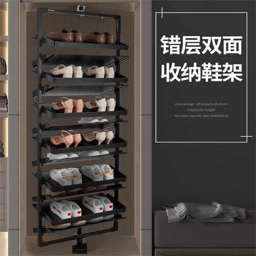 铝合金旋转多层鞋架门口省空间