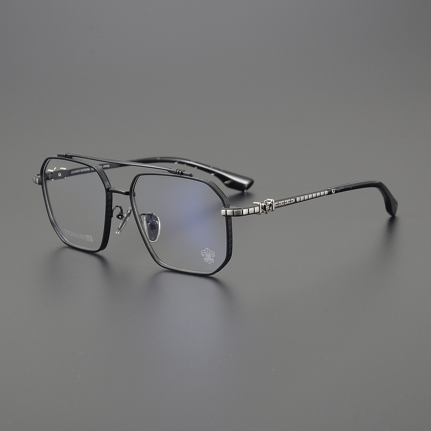 深圳新款罗心大框眼镜框男女潮复古百搭双梁加宽大脸眼镜架CH8095