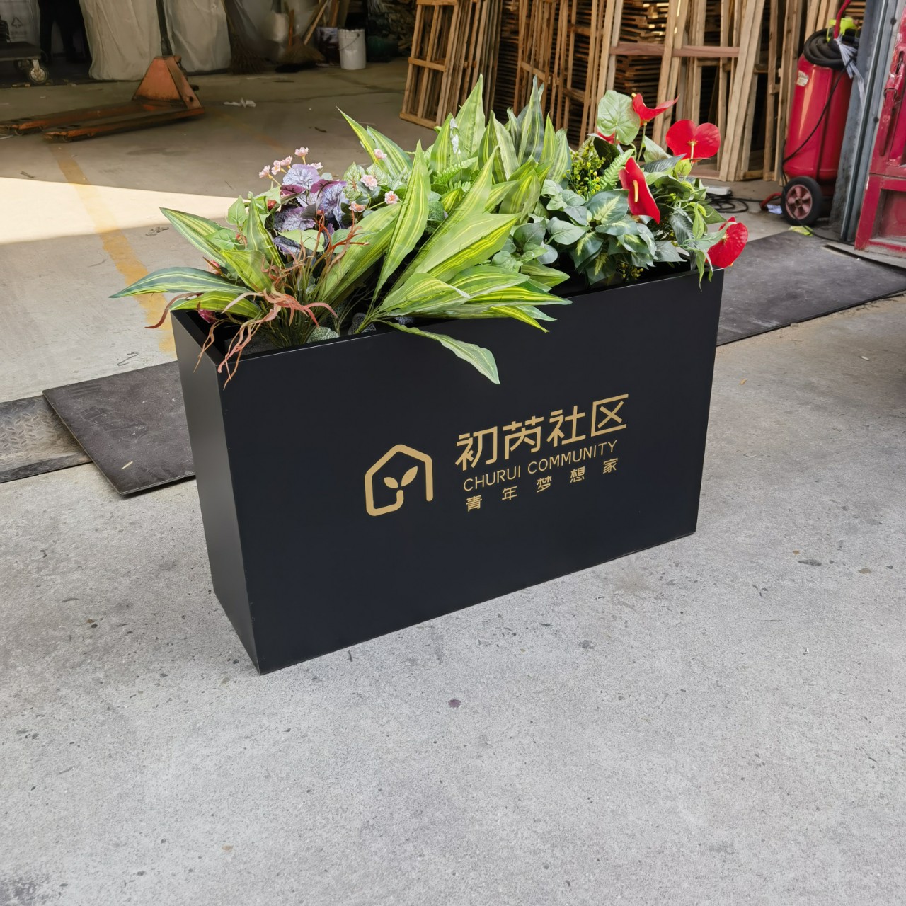 户外专用外摆花箱酒店写字楼售楼部外摆创意隔断花艺阳台简约花架