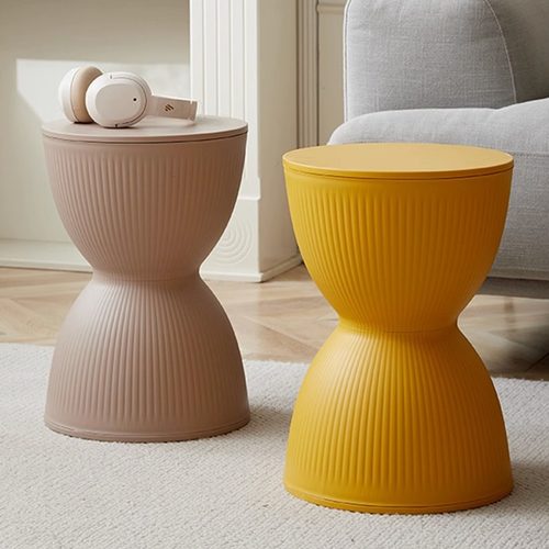 北欧简约王子凳创意换鞋凳子加厚塑料圆形茶几设计师网红沙漏矮凳