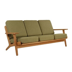 Hans Wegner Plant Sofa北欧白蜡木木沙发布座垫设计师家具三人位