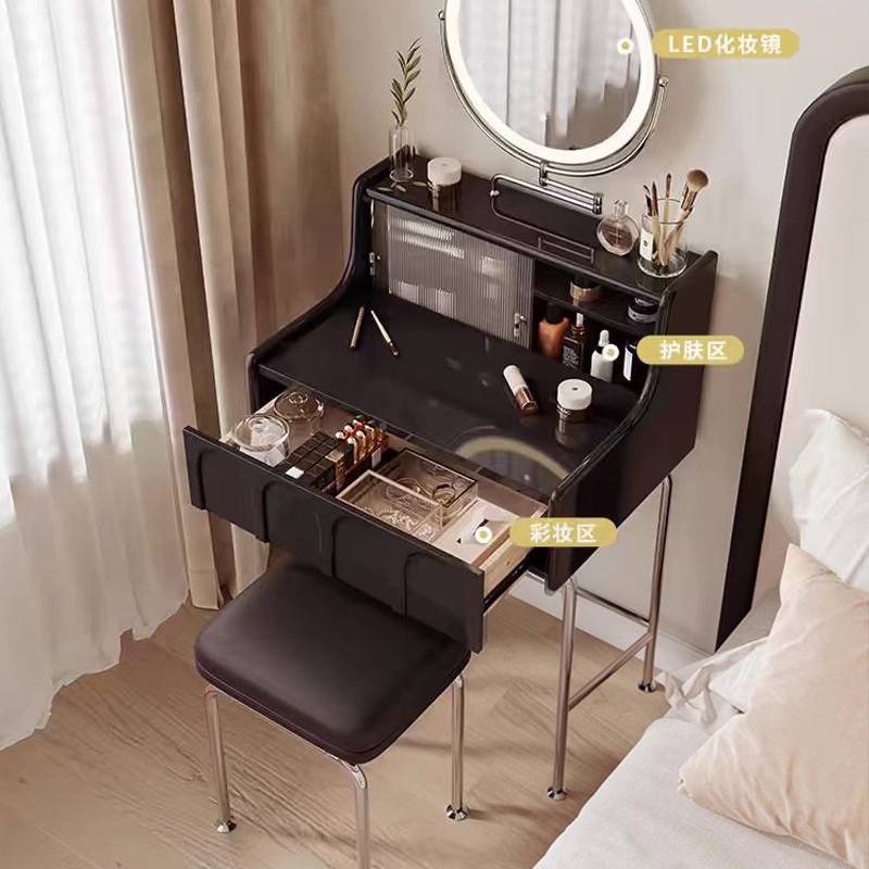 化04573轻奢5梳妆台小实木化妆型桌你22黑0新色款法复卧古室式迷