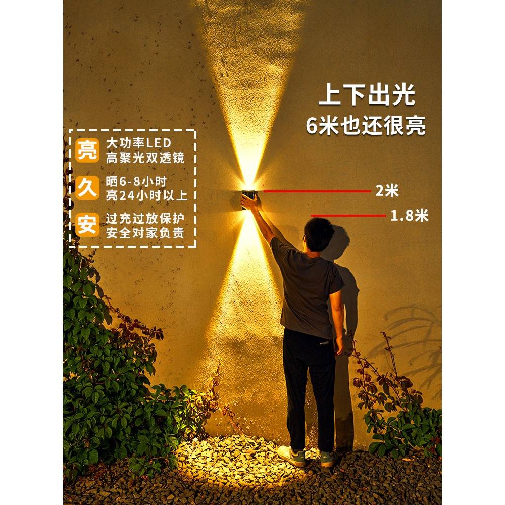 阳花能外院灯户防水洗墙灯大民庭围墙射灯装宿墅太72419门口园饰