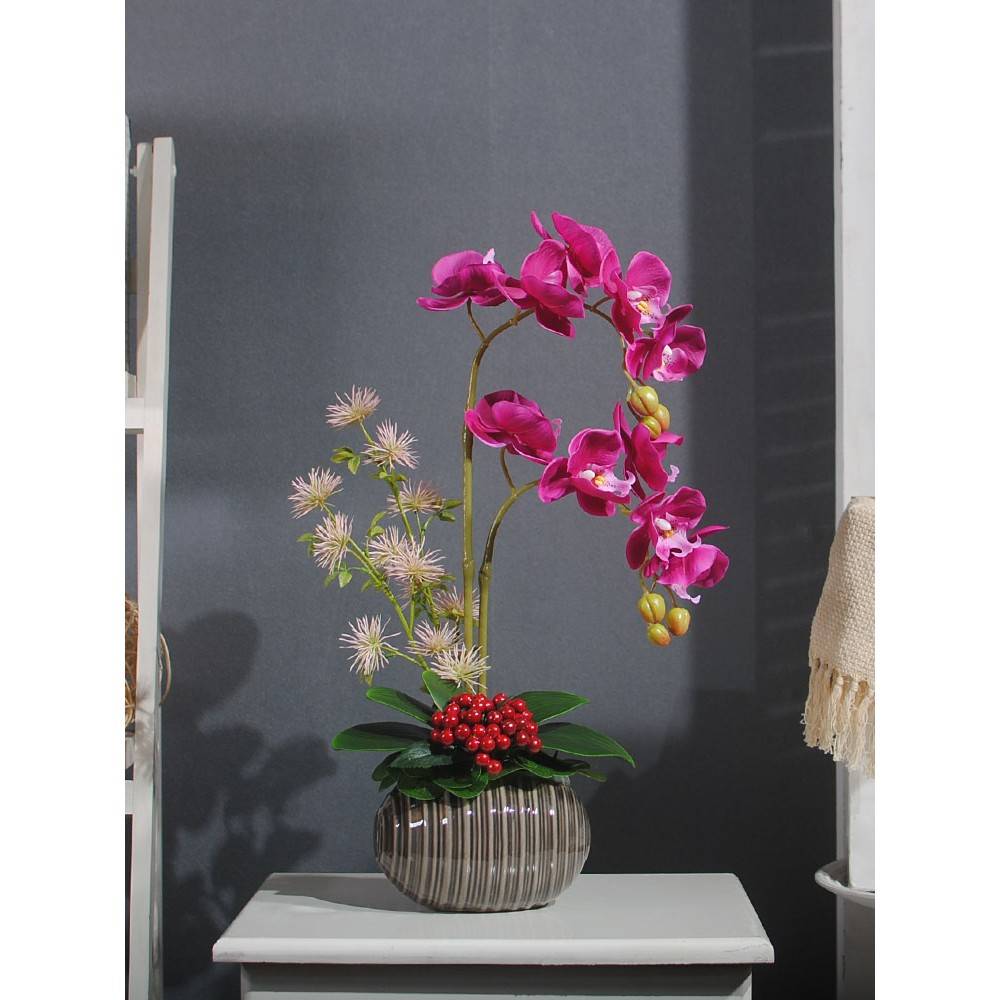 真仿花厅餐桌花上插花摆设蝶花17137艺假摆件客装蝴家居饰的品饰