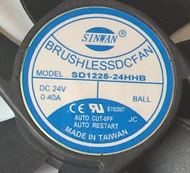 SINWAN SD1225-24HHB 24V 0.40A 12025 12CM 双滚珠 2线散热风扇