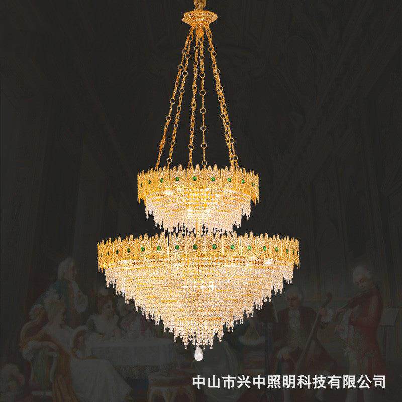 法式全铜客厅吊灯欧式餐厅卧室蜡烛灯饰创意大气别墅复式楼灯具