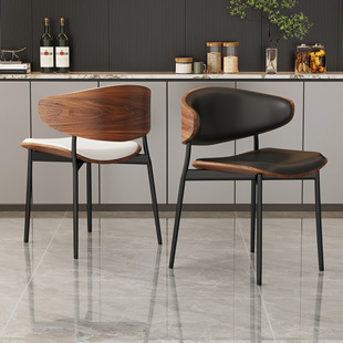 YO-0058实木餐椅家用中古风靠背椅子2024新款高级餐桌椅意式极简