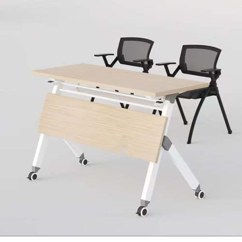 会议桌异形培训拼接办公桌学生机构折叠条桌带轮侧翻培训桌椅组合