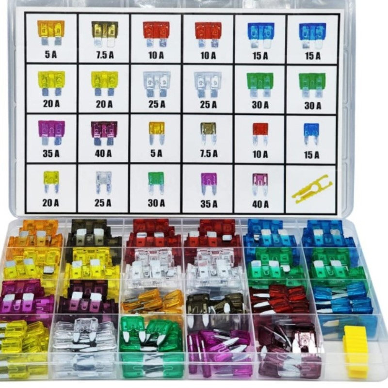 242件汽车保险丝组合套件标准和迷你刀片汽车保险丝5A7.5A10A-40A
