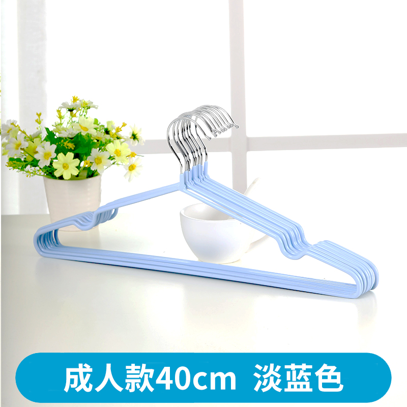 50个装不锈钢纳米防滑衣架加x粗家用浸胶冬天挂衣服衣撑长45cm