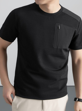 LUXURY PIG高尔夫男士短袖T恤夏季新款休闲运动圆领拉链上衣26199