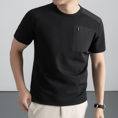 LUXURY PIG高尔夫男士短袖T恤夏季新款休闲运动圆领拉链上衣26199