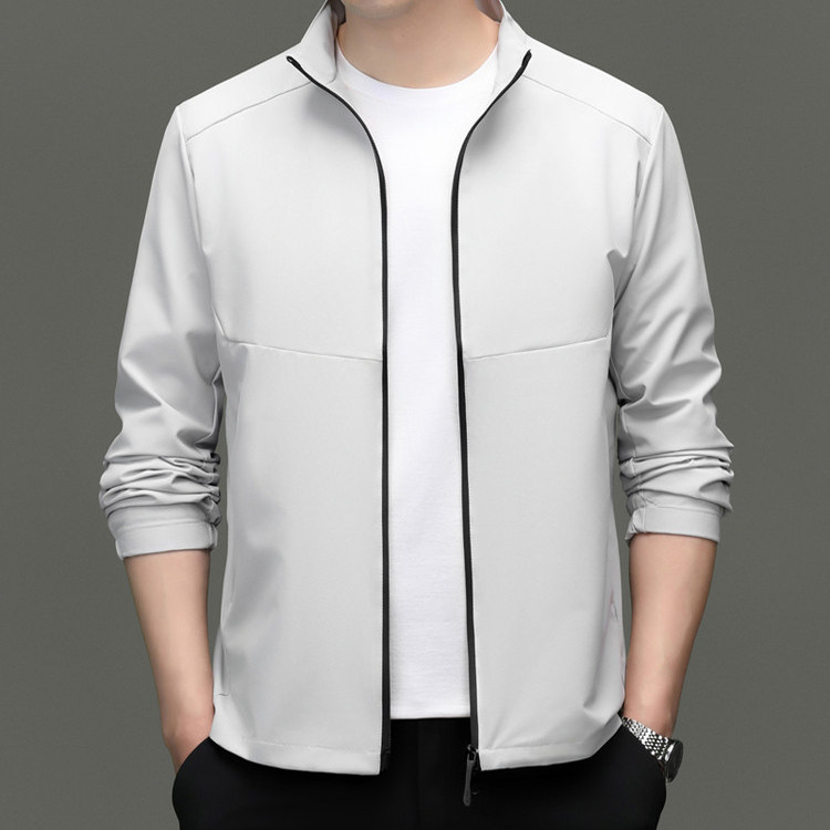 LUXURYPIG春秋新款冲锋衣男士商务休闲外套纯色防风立领RR-JK5210