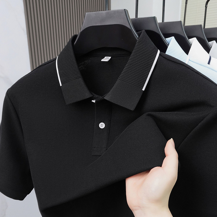 LUXURY PIG夏季休闲含桑蚕丝polo衫男士棉麻短袖t恤宽松上衣P6505