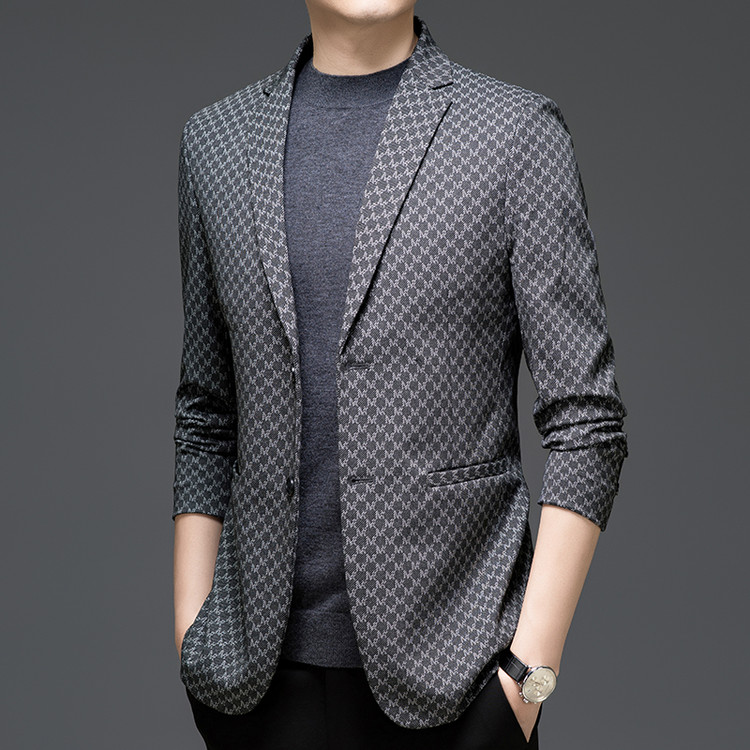 LUXURY PIG春季新款男士商务西服上装休闲时尚爸爸西装外套SD2709