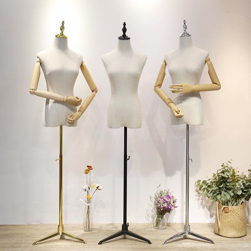 服装店模特道具女装橱窗半全身人台衣服展示架子假人体婚纱模特架