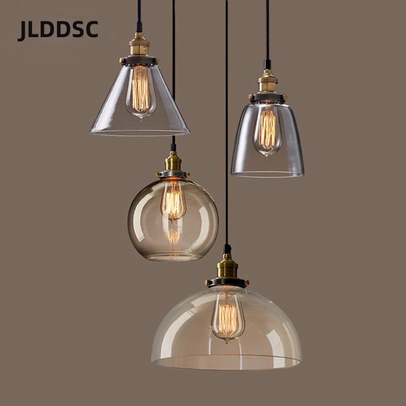 北欧玻璃吊灯 复古餐厅卧室工业风吧台侘寂风小红书床头小吊灯