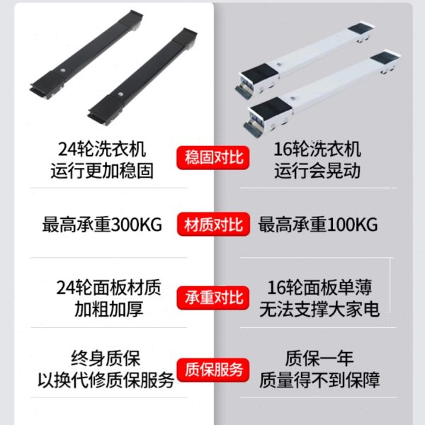 洗衣机底座架子滑轮可移动通用滚筒万向轮冰箱置物架防震垫高支架