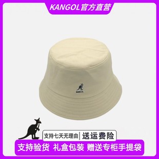 KANGOL帽子袋鼠帆布遮阳防晒时尚潮牌气质显白显脸小平顶渔夫盆帽