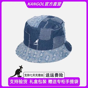 KANGOL帽子袋鼠ins出行旅游四季防晒休闲时尚潮牌拼接牛仔渔夫帽