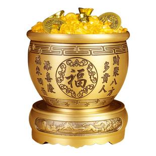 饰品 黄铜米缸百福铜缸聚宝盆摆件家用铜盆存钱罐家居客厅装