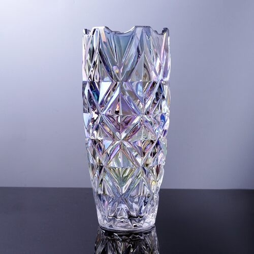 大号现代简约琉璃色玻璃富贵竹花瓶摆件创意客厅家居插花百合花器