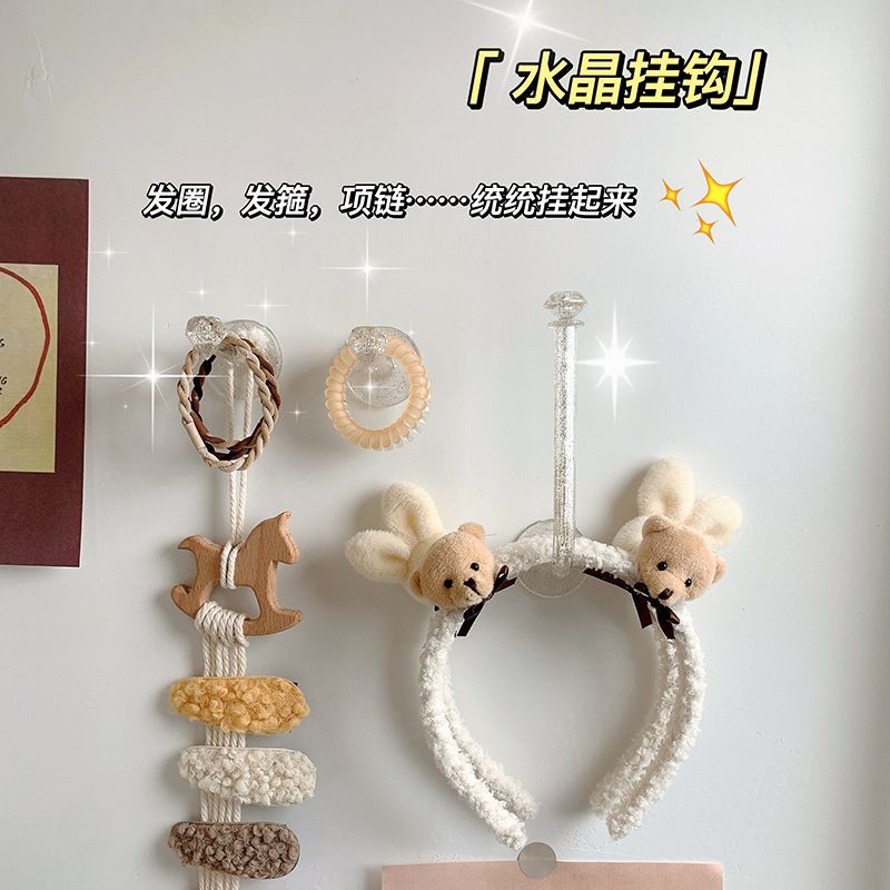 免打孔壁挂发圈收纳展示架头绳发箍首饰挂钩整理架