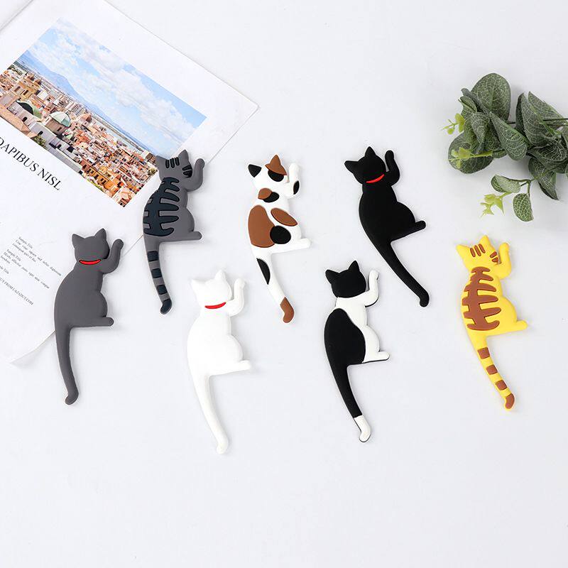 卡通可爱小猫猫咪冰箱贴磁贴挂钩吸铁石家用创意装饰贴强力磁铁贴
