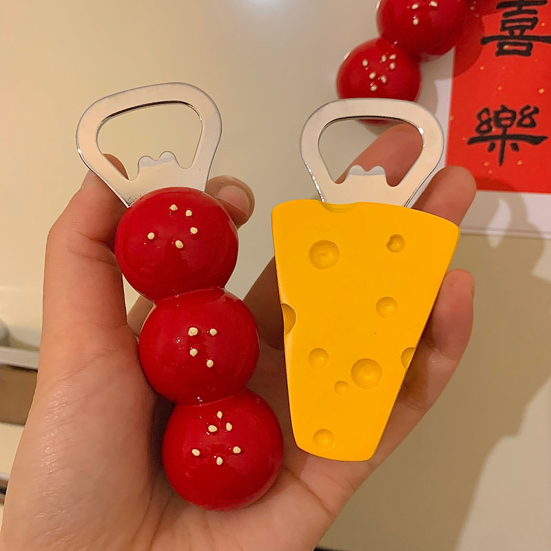 立体糖葫芦奶酪磁吸冰箱起子创意家用啤酒装饰开瓶趣味摆件