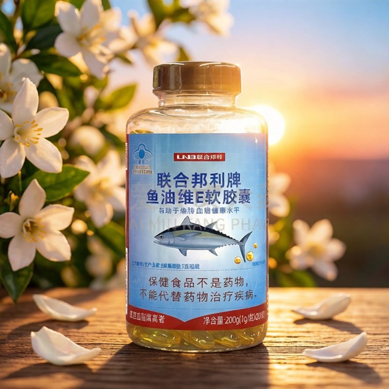 鱼油维e软胶囊鱼油软胶囊有助维持血脂健康水平含维生素E联合邦利