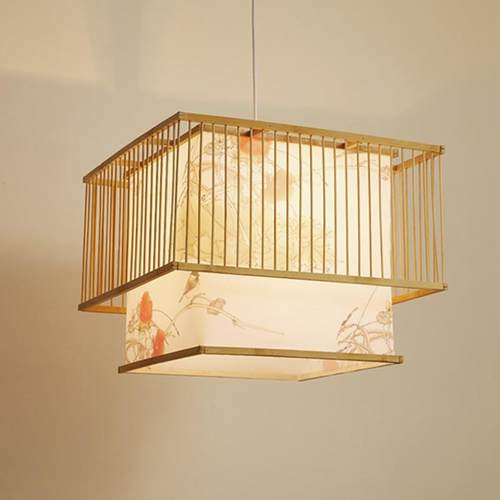 中式竹编客厅吊灯禅意茶室餐厅灯火锅店民宿饭店包间东南亚竹灯具