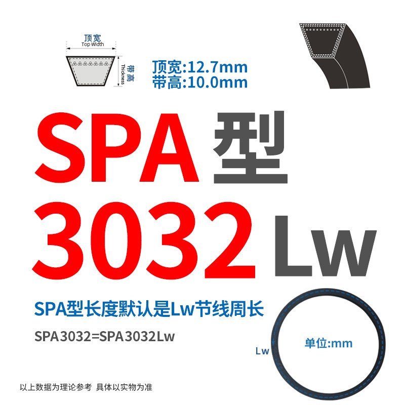 三角带SPA/2832/2882/2932/2982/3032/3070/Lw传动皮带橡胶窄V带