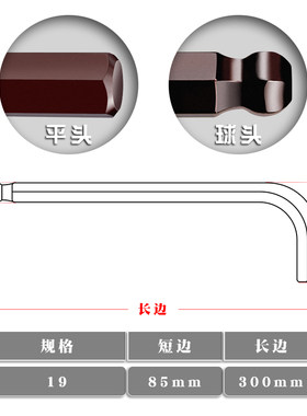 内六角扳手单个S2公制内六方六角六边形10 12 14  16 17 19 mm号